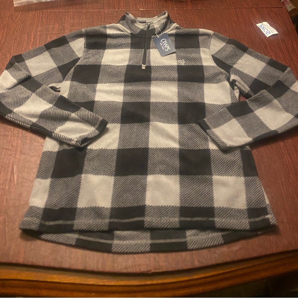 Chaps Sport grey fleece 1/4 zip pull over Jacket Men's